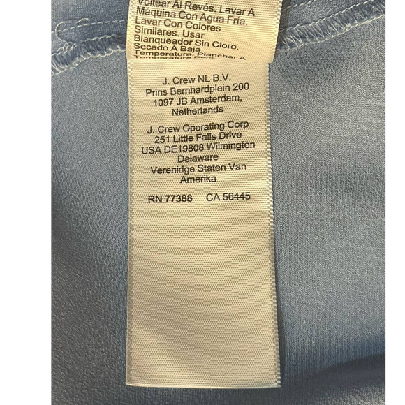 J Crew Womens Sleeveless Blouse Top Tank Satin Light Blue Small Gold Buttons - Picture 5 of 6